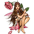 TattooGirlsRule Fairy with Rose Temporary Tattoo (#AM516)