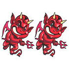 TattooGirlsRule SPECIAL-2 Red Devils Temporary Tattoos (#AS434_2)