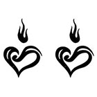 TattooGirlsRule 2 Heart and Flame Temporary Tattoos (#D474_2)