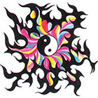 TattooGirlsRule Colorful YinYang Design Temporary Tattoo (#AS505)