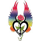 TattooGirlsRule Heart Rose with Wings Temporary Tattoo (#DB554)