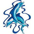 TattooGirlsRule Playful Dolphins Temporary Tattoo (#D554)
