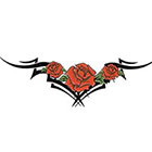 TattooGirlsRule Red Roses Lower Back Temporary Tattoo (#D538)