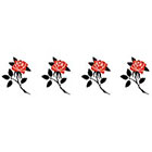 TattooGirlsRule 4 Small Red Rose Temporary Tattoos (#P324_4)