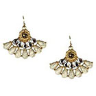 Target Statement Earrings with Stones-- Gold/Ivory