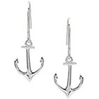 Journee Collection Sterling Silver Dangle Anchor Earrings