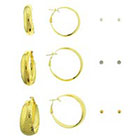 Target Six Piece Earring Set with Clutchless Hoops and Studs - Gold