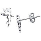 Disney Sterling Silver Tinker Bell Post Earring - Silver (0.38