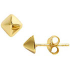 Lord & Taylor 18K Gold Over Sterling Silver Pyramid Stud Earrings in Gold