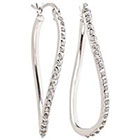 Diamond Twist Hoop Earrings with Accents in Sterling Silver