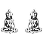 Tressa Collection Buddha Stud Earrings - Silver