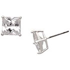 Target Square Cubic Zirconia Post Back Earring - Silver