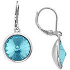 Target Silver Plated Aquamarine Crystal Round Dangle Earrings - Silver
