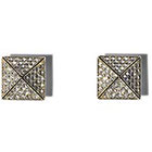 Vince Camuto Gold-Tone Pyramid Pave Stud Earrings in GOLD.CRYSTAL GOLD PE