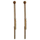 Target Fashion Linear Earrings with Stones - Gold/Clear