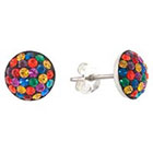 Target Sterling Silver 9mm Crystal Half Ball Stud Earrings - Multicolor