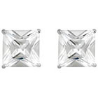 Target 1 1/4 CT. T.W. Tressa Collection Square Cut CZ Prong Set Stud Earrings in Sterling Silver (10mm)