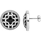 Kohl's Marie Claire Jewelry Crystal Silver Tone Clover Button Stud Earrings