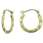 Target Twist Hoop Earrings in 10K Yellow Gold
