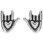 Target Love Symbol Stud Earrings - Silver