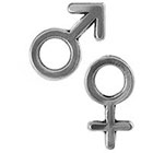Tressa Collection Male & Female Gender Symbol Stud Earrings in Sterling Silver