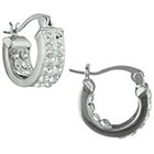 Target Silver Plated Huggie Hoop Crystal Earrings