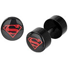 DC Comics DC Comics Superman Logo Acrylic Stainless Steel Screw Back Earrings - Black