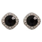 Target Fashion Earrings with Stones-- Silver and Black