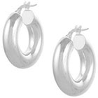 Journee Collection Journee Sterling Silver Hoop Earrings - Silver