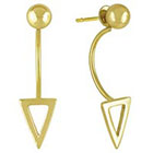 Target Gold Plated Triangle Drop Earrings in Sterling Silver