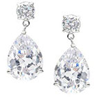 Journee Collection 18 3/8 CT. T.W. Pear Cut CZ Basket Set Dangle Earrings in Brass - Clear