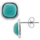 Target Sterling Silver Square Stud Earrings - Turquoise/Silver