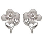 Diamond Girl's Accent Flower Stud Earrings in Sterling Silver