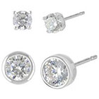 Target Cubic Zirconia Set of 2 Stud Earrings in Gift Box - Silver/Clear