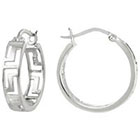 Target Greek Key Hoop Earrings - Silver