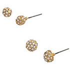 Target Set of 2 One Smaller Pave Stud and One Larger Pave Stud Earring - Gold/Clear