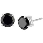Target Sterling Silver Stud Earrings with Round Cubic Zirconia - Silver/Black