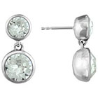 Target Silver Plated White Crystal Drop Stud Earrings