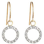 Diamond Drop Sterling Silver Earrings with Accents Yellow