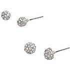 Target Set of 2 One Smaller Pave Stud and One Larger Pave Stud - Silver/Clear