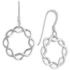 Target Sterling Silver Drop Dangle Earrings, Twisted Circle - Silver