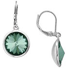 Target Silver Plated Round Crystal Dangle Earrings - 10mm