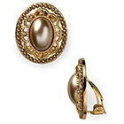 Carolee Oval Button Earrings in Gold