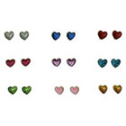 Target Glitter Heart Epoxy Stud Earrings Set of 9 - Silver/Multicolor
