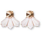 Natasha Accessories Imitation Gold Stud Earring Stones - White (1