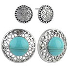 Target Round Button Earrings Set of 2 - Turquoise