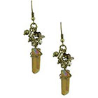 Target Dangle Earrings with Faux Semi-Precious Drop and Beads - Topaz