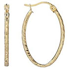 Target Gold Over Silver Oval Polished Hoop Earrings