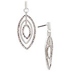 Target Open Multiple Row Pave Post Back Earring - Silver