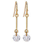 Target Stick Earrings with Pave - Clear/Gold